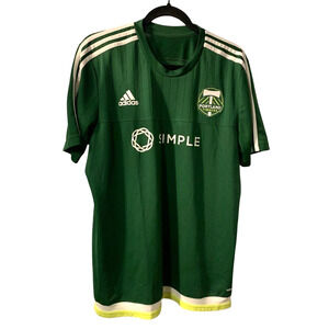 Adidas Portland Timbers 2014 2015 Soccer Jersey Mens Size L Green M39071 Simple